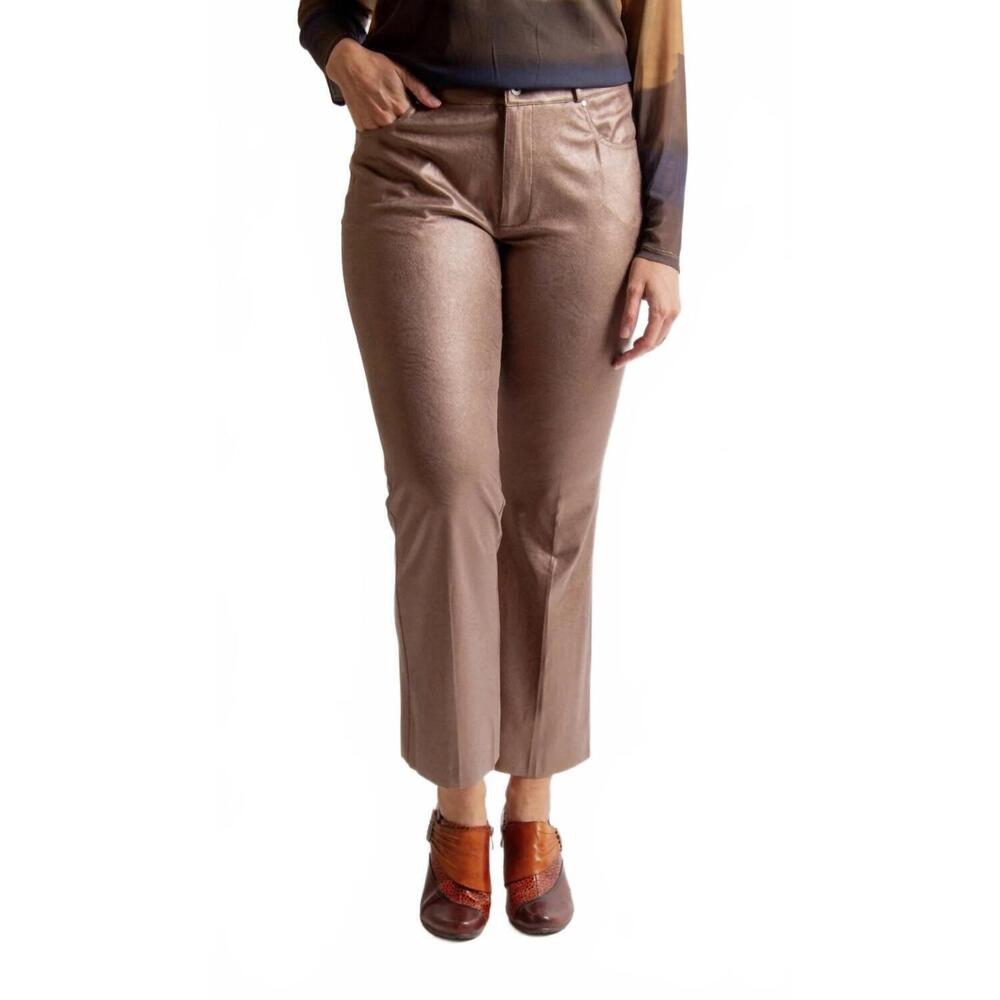 NEW INSIGHT vegan leather pant in bronze